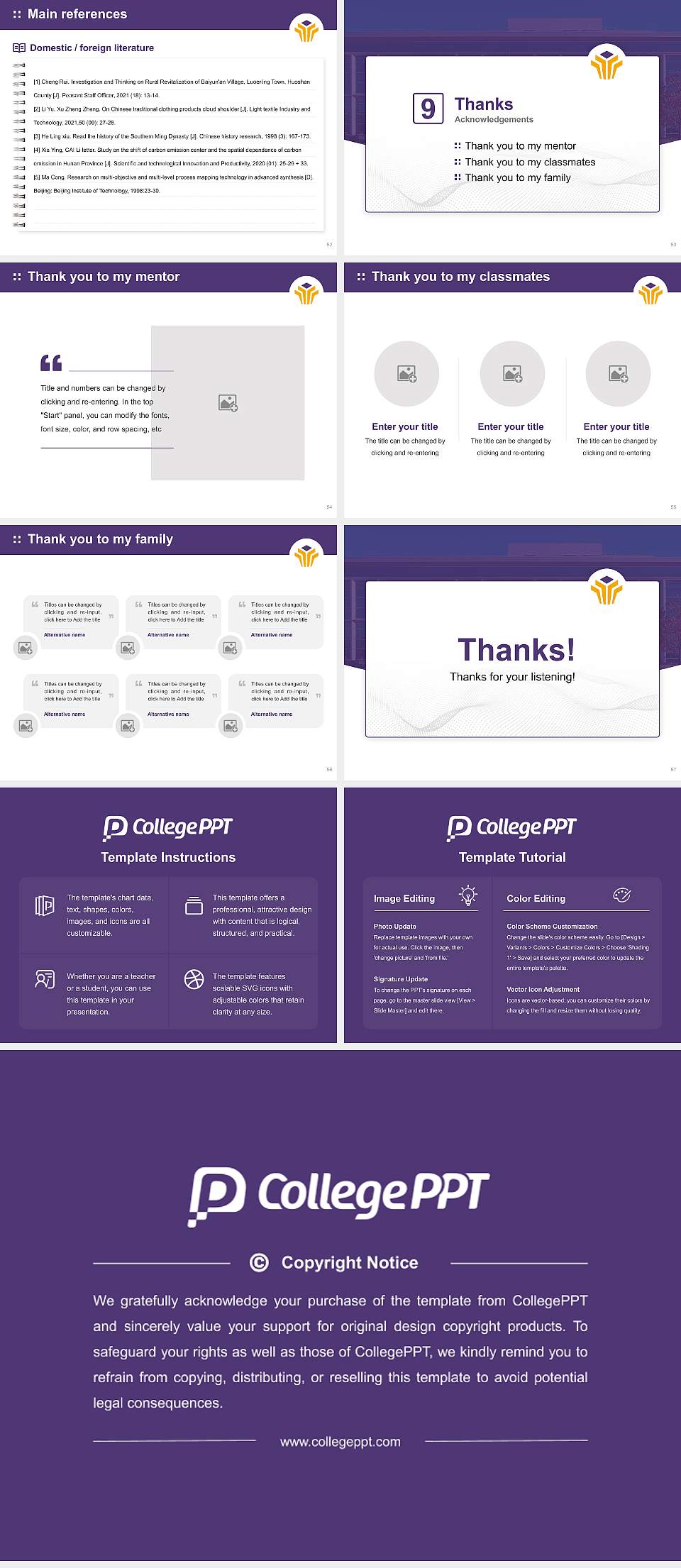 Bellevue University Graduation Thesis Defense PPT Template4:3 ratio PPT effect preview image7