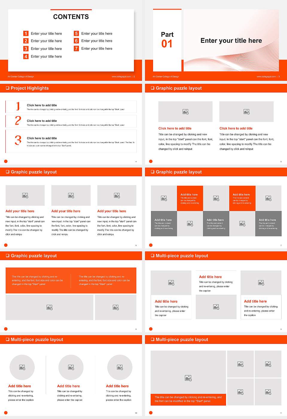 Art Center College of Design General Purpose PPT Template16:9 ratio PPT effect preview image2