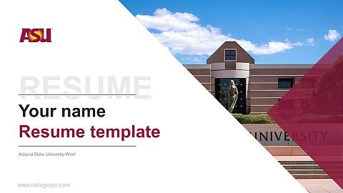 Arizona State University-West Resume PPT Template