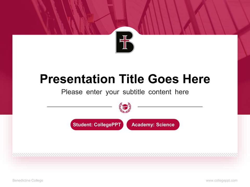 Benedictine College National Scholarship Defense PPT Template4:3 ratio PPT effect preview image4
