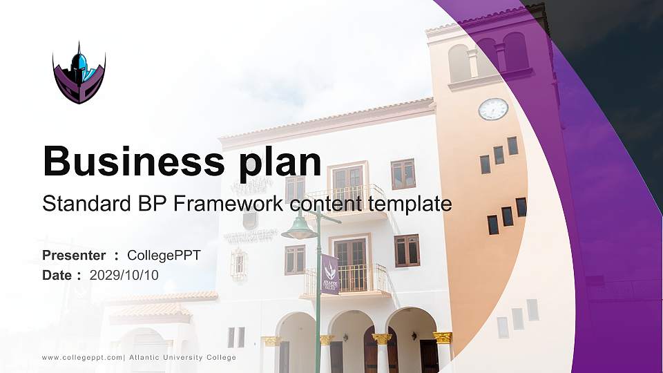 Atlantic University College Competition/Entrepreneurship Contest PPT Template16:9 ratio PPT effect preview image