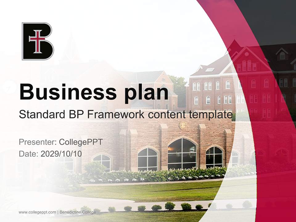 Benedictine College Competition/Entrepreneurship Contest PPT Template4:3 ratio PPT effect preview image9