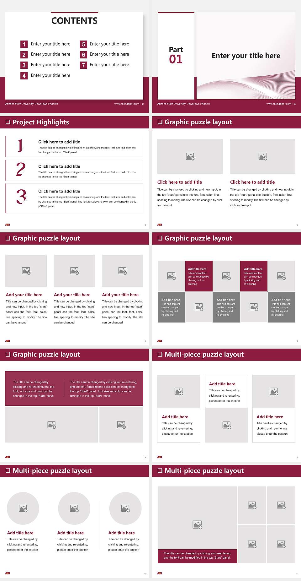 Arizona State University-Downtown Phoenix General Purpose PPT Template4:3 ratio PPT effect preview image2