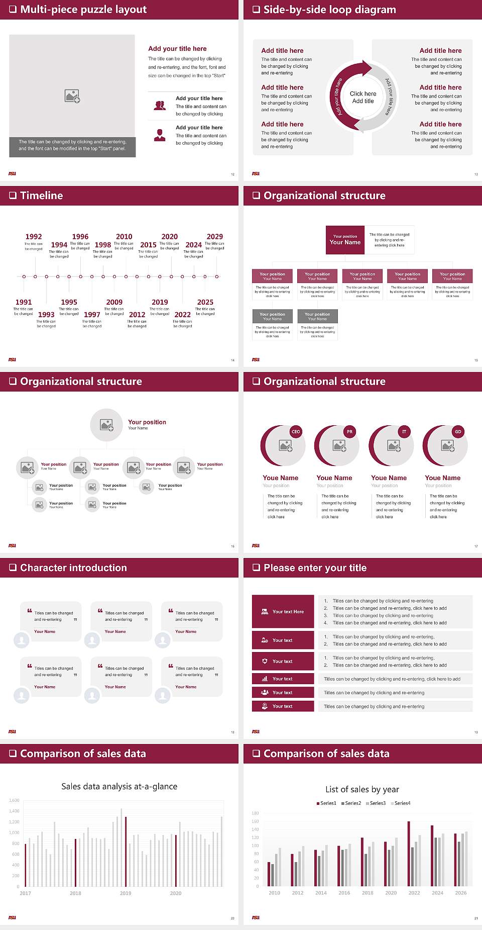Arizona State University-Downtown Phoenix General Purpose PPT Template4:3 ratio PPT effect preview image3