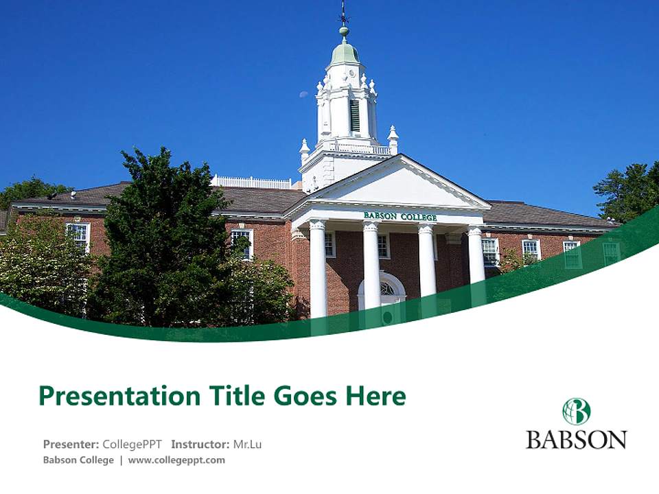 Babson College Course/Courseware Creation PPT Template4:3 ratio PPT effect preview image5