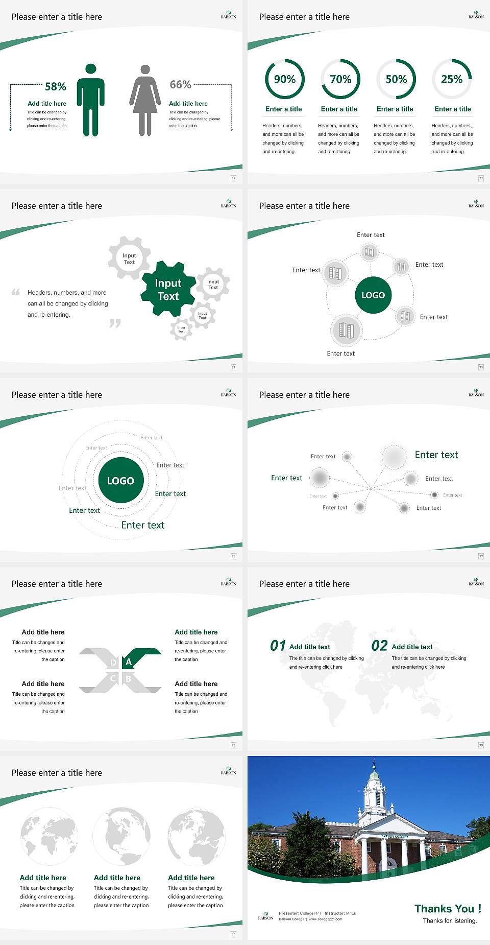 Babson College Course/Courseware Creation PPT Template4:3 ratio PPT effect preview image4