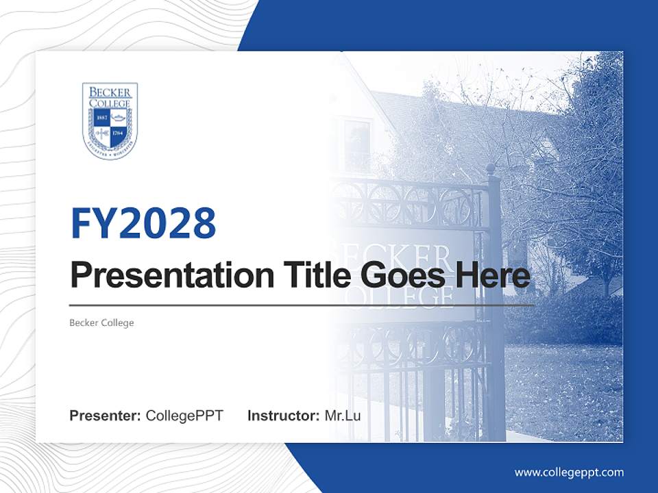 Becker College Academic Presentation/Research Findings Report PPT Template4:3 ratio PPT effect preview image5