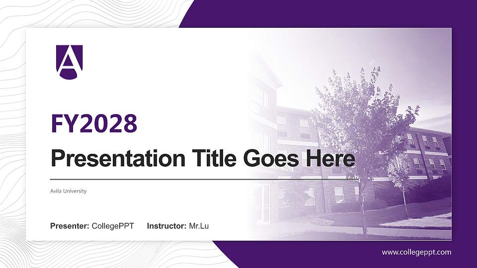 Avila University Academic Presentation/Research Findings Report PPT Template16:9 ratio PPT effect preview image