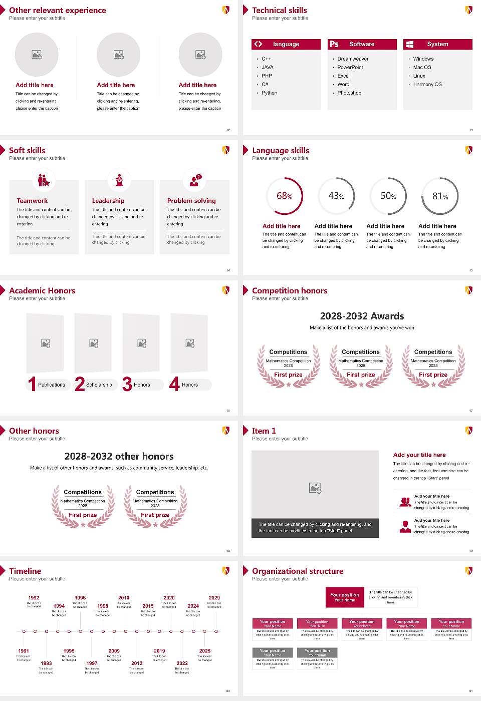 Austin College Resume PPT Template16:9 ratio PPT effect preview image3