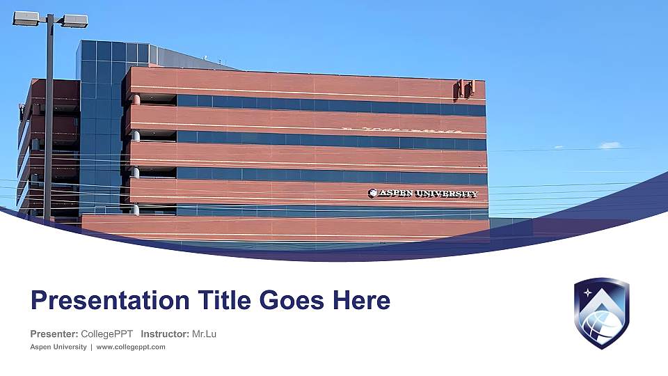 Aspen University Course/Courseware Creation PPT Template16:9 ratio PPT effect preview image