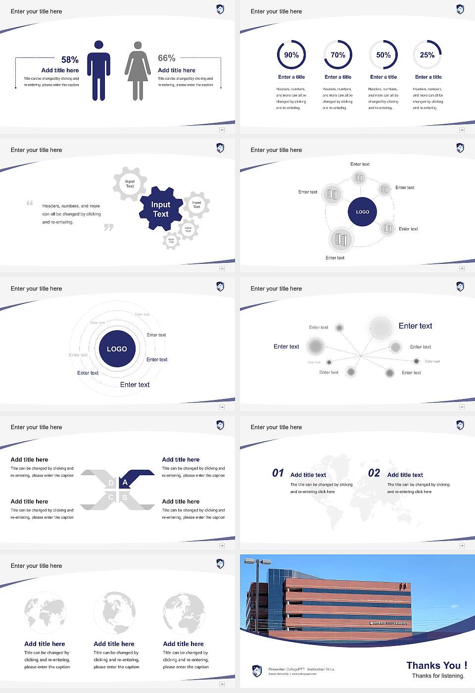Aspen University Course/Courseware Creation PPT Template16:9 ratio PPT effect preview image4