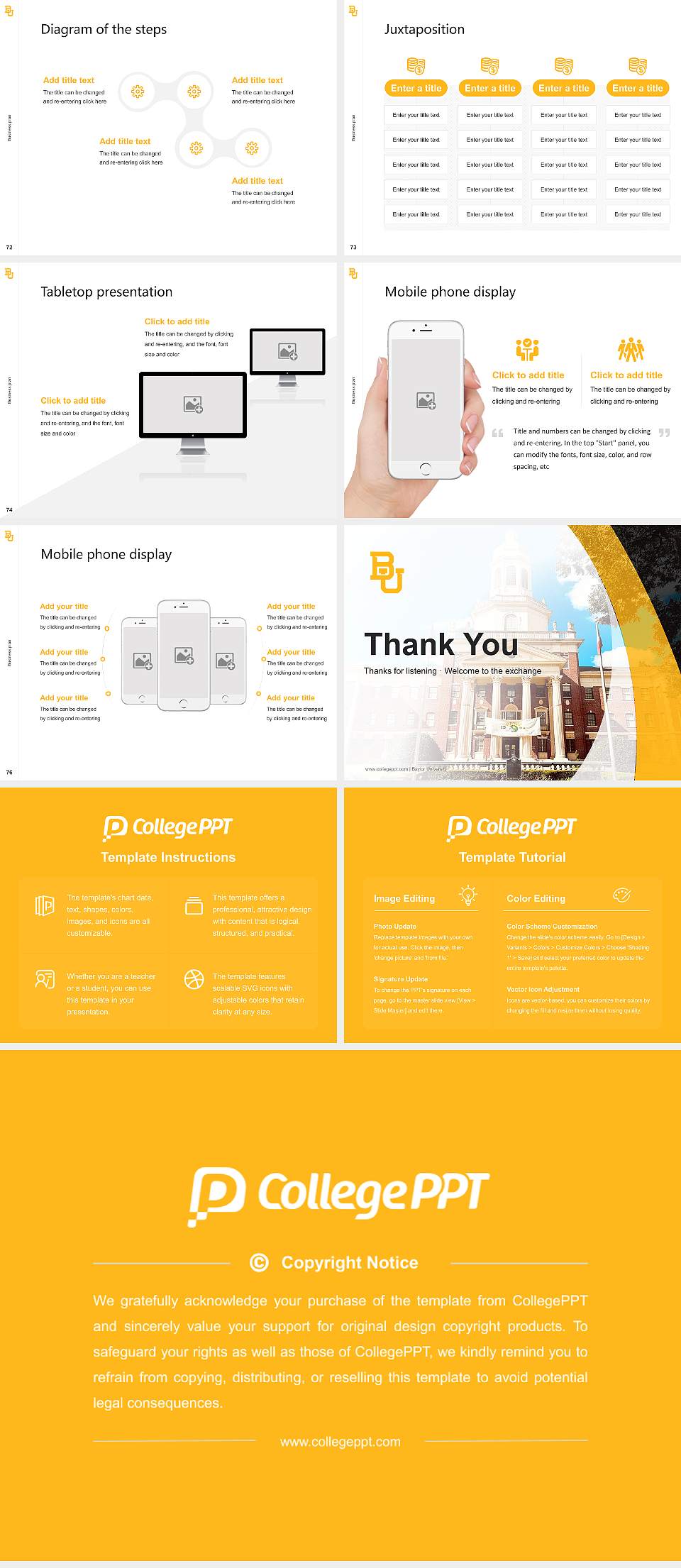 Baylor University Competition/Entrepreneurship Contest PPT Template4:3 ratio PPT effect preview image9