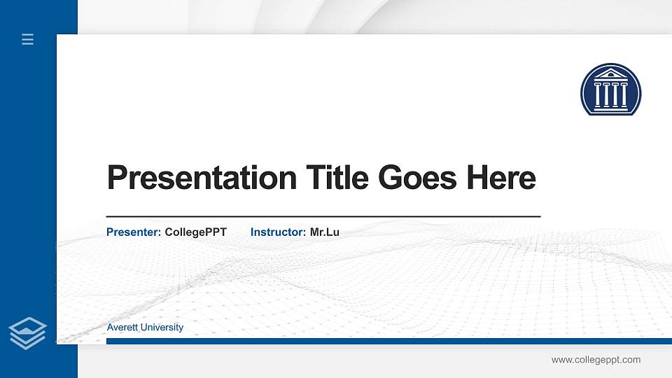 Averett University Thesis Proposal/Graduation Defense PPT Template16:9 ratio PPT effect preview image