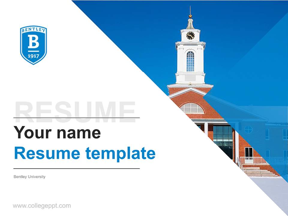 Bentley University Resume PPT Template4:3 ratio PPT effect preview image1