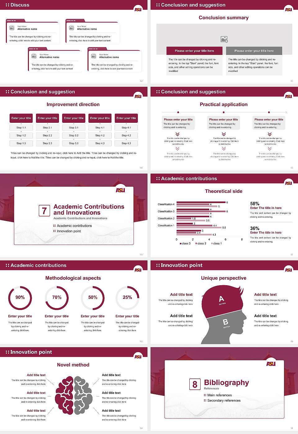 Arizona State University Graduation Thesis Defense PPT Template16:9 ratio PPT effect preview image6