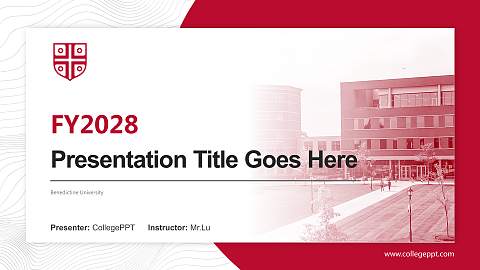 Benedictine University Academic Presentation/Research Findings Report PPT Template