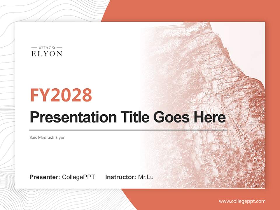 Bais Medrash Elyon Academic Presentation/Research Findings Report PPT Template4:3 ratio PPT effect preview image5