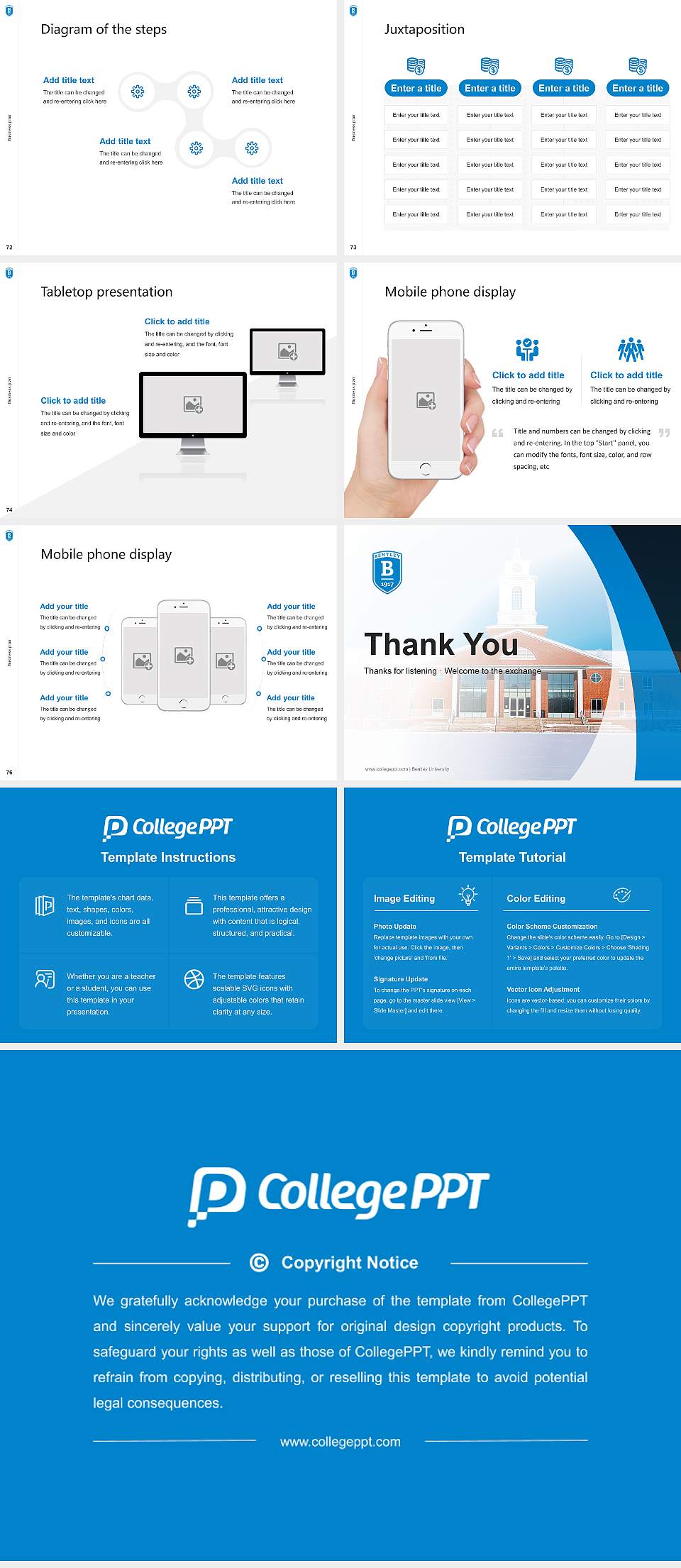 Bentley University Competition/Entrepreneurship Contest PPT Template4:3 ratio PPT effect preview image9