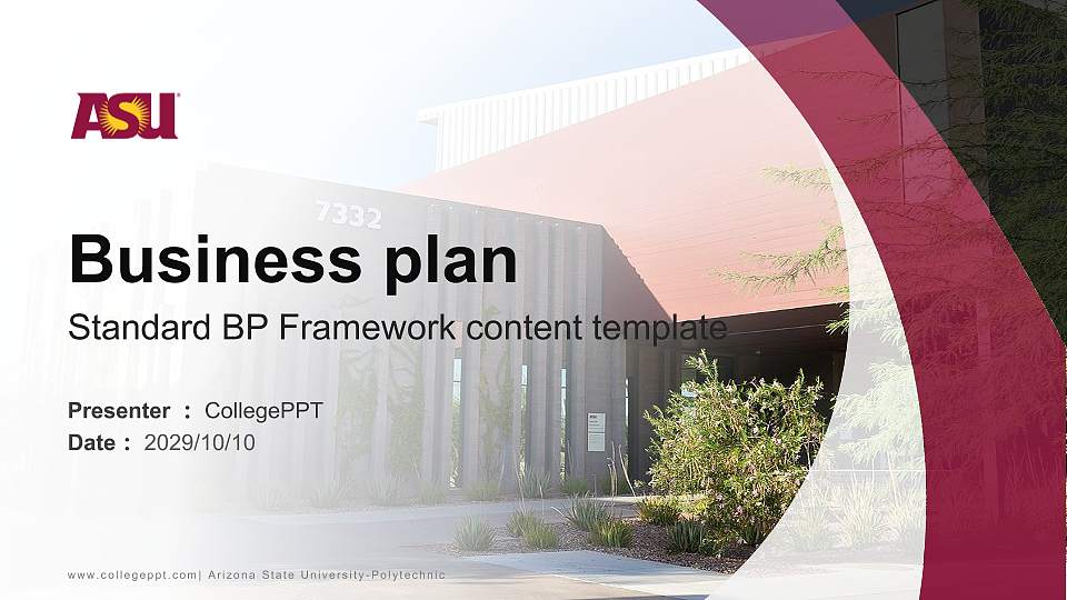 Arizona State University-Polytechnic Competition/Entrepreneurship Contest PPT Template16:9 ratio PPT effect preview image