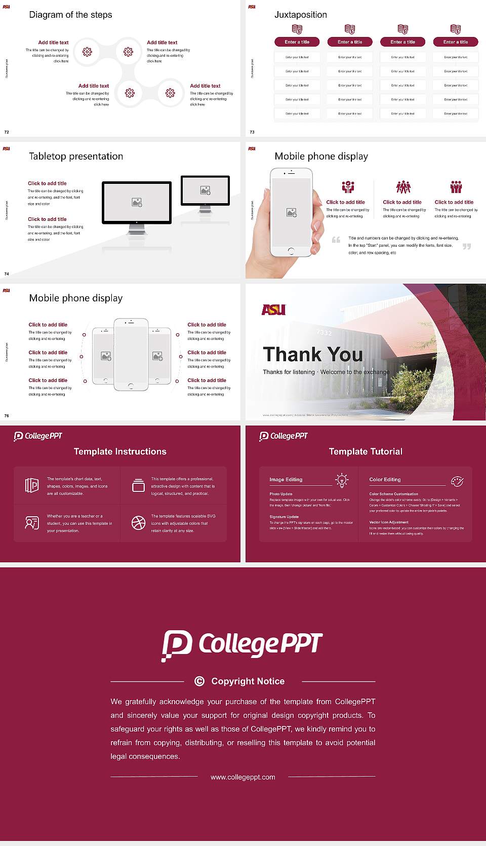 Arizona State University-Polytechnic Competition/Entrepreneurship Contest PPT Template16:9 ratio PPT effect preview image9