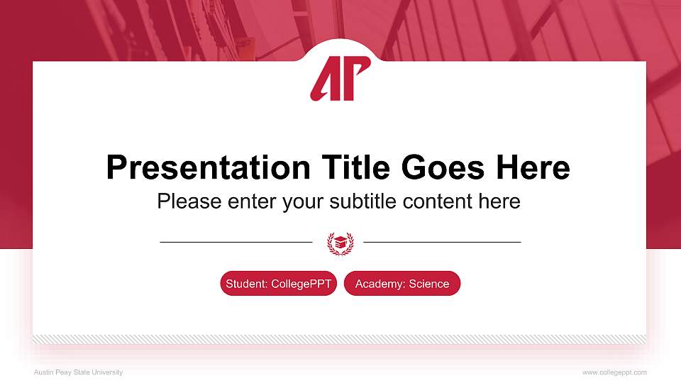 Austin Peay State University National Scholarship Defense PPT Template16:9 ratio PPT effect preview image