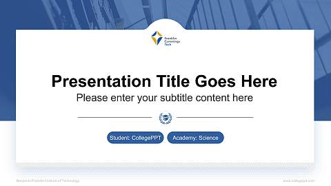 Benjamin Franklin Institute of Technology National Scholarship Defense PPT Template