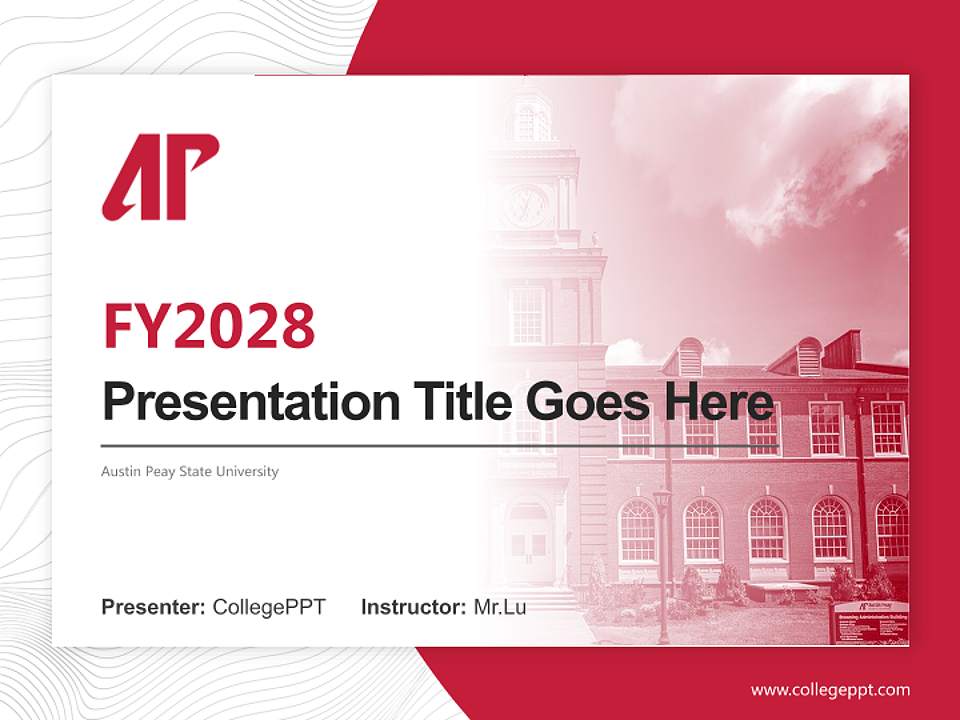 Austin Peay State University Academic Presentation/Research Findings Report PPT Template4:3 ratio PPT effect preview image5