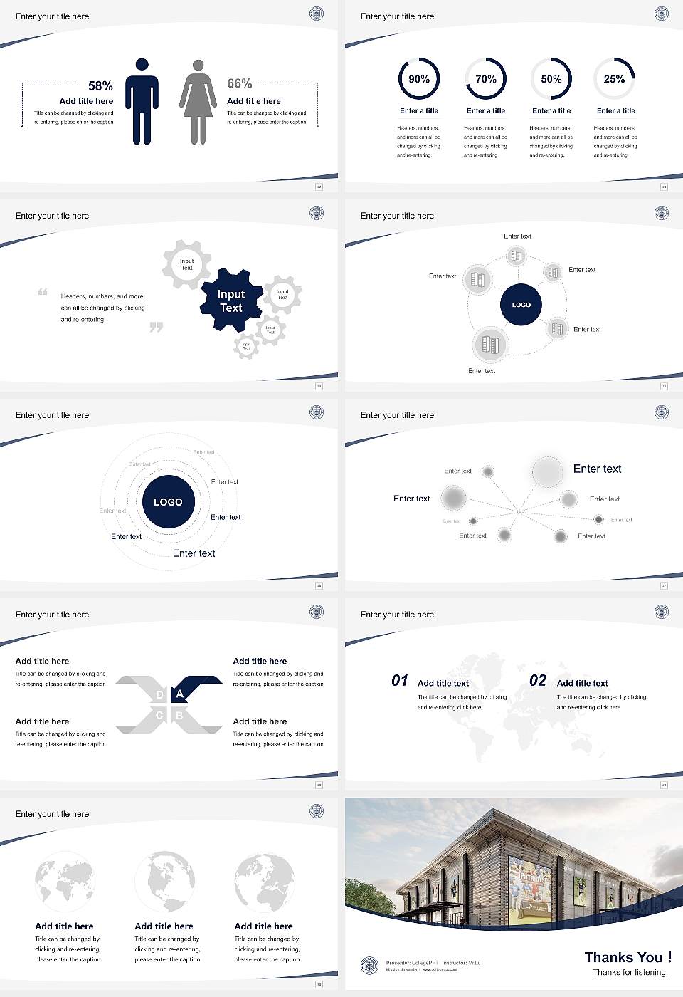 Mission University Course/Courseware Creation PPT Template16:9 ratio PPT effect preview image4