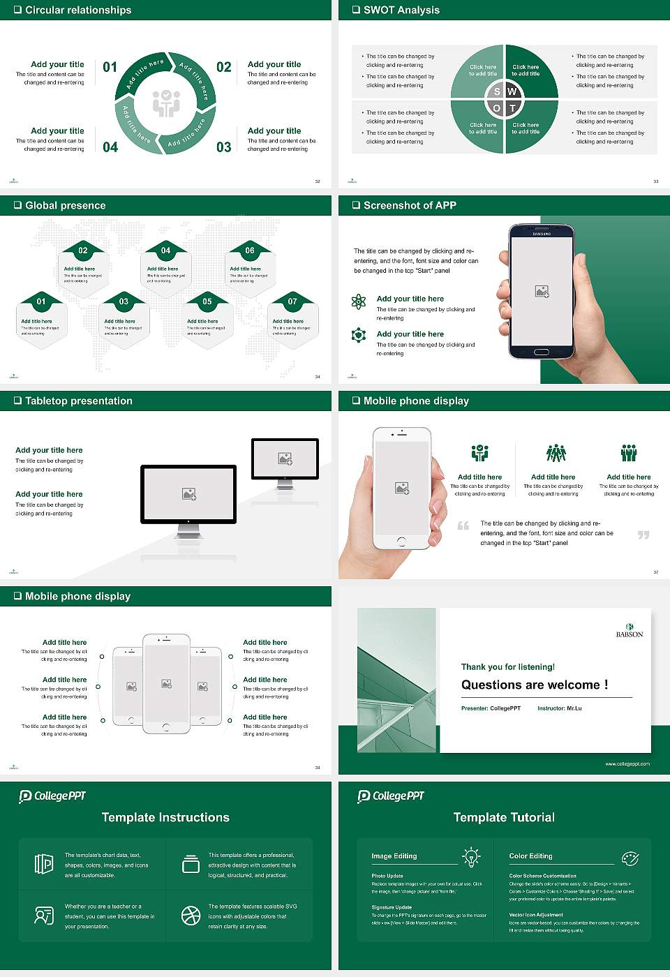 Babson College General Purpose PPT Template16:9 ratio PPT effect preview image5