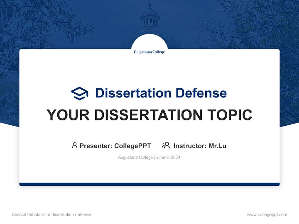 Augustana College Graduation Thesis Defense PPT Template4:3 ratio PPT effect preview image7