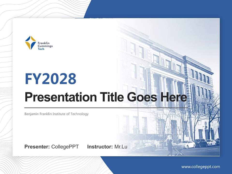 Benjamin Franklin Institute of Technology Academic Presentation/Research Findings Report PPT Template4:3 ratio PPT effect preview image5