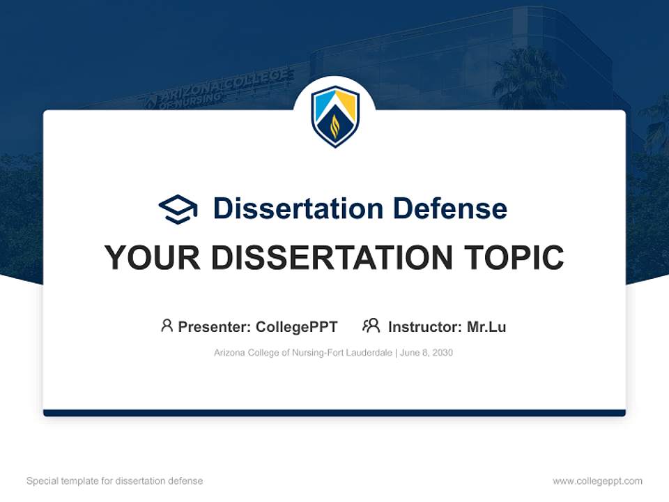 Arizona College of Nursing-Fort Lauderdale Graduation Thesis Defense PPT Template4:3 ratio PPT effect preview image7