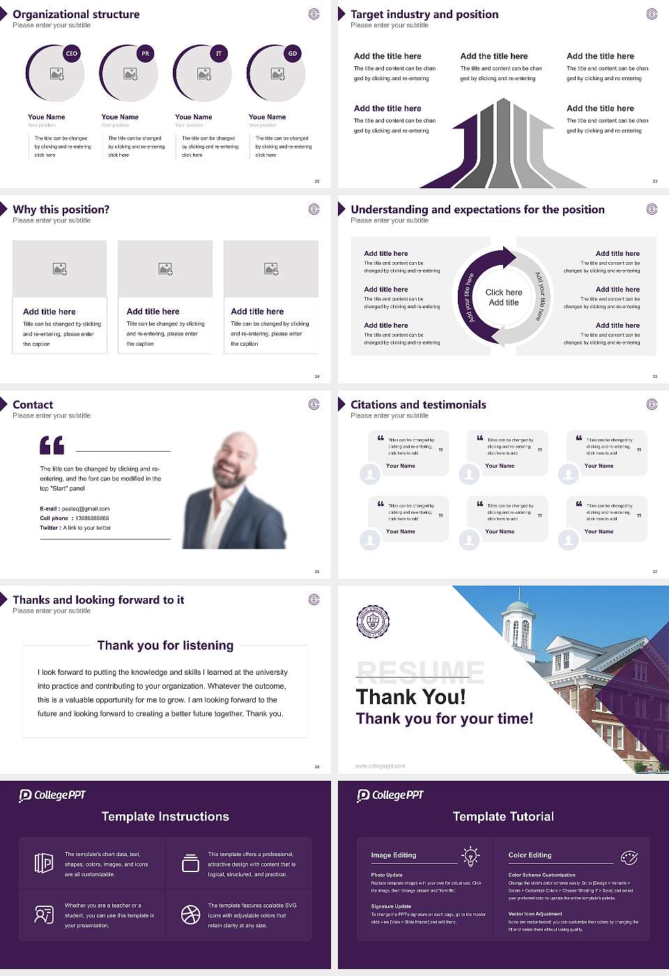 Asbury University Resume PPT Template16:9 ratio PPT effect preview image4