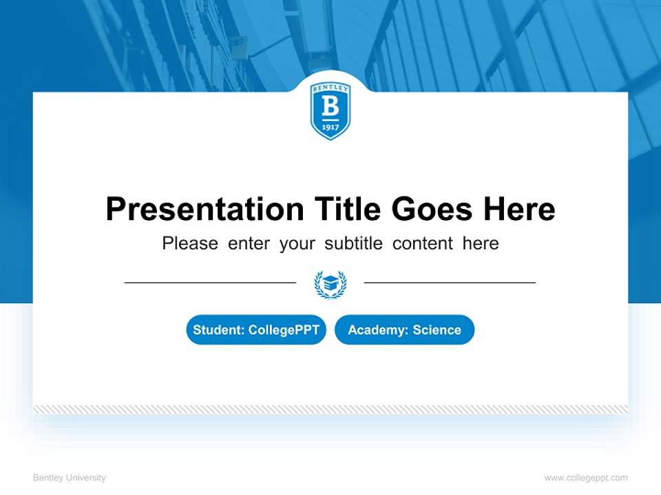 Bentley University National Scholarship Defense PPT Template4:3 ratio PPT effect preview image4