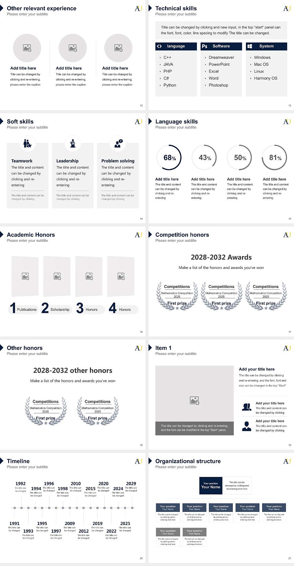 Augustana University Resume PPT Template4:3 ratio PPT effect preview image3