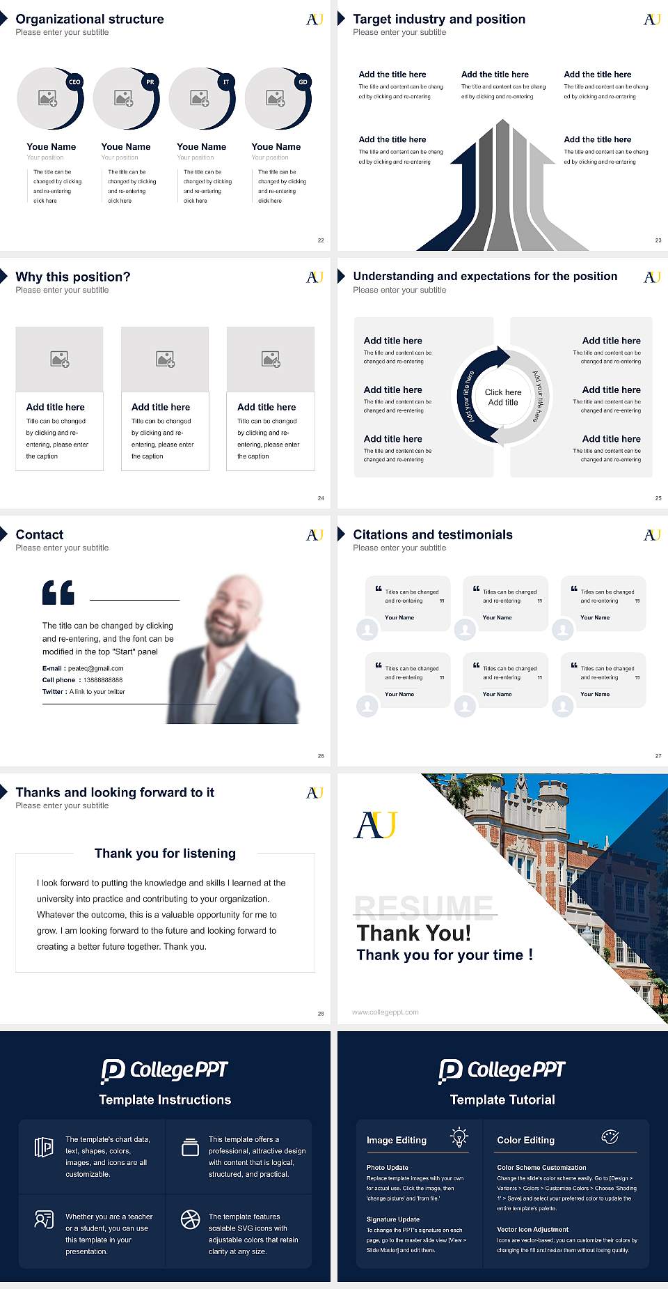 Augustana University Resume PPT Template4:3 ratio PPT effect preview image4