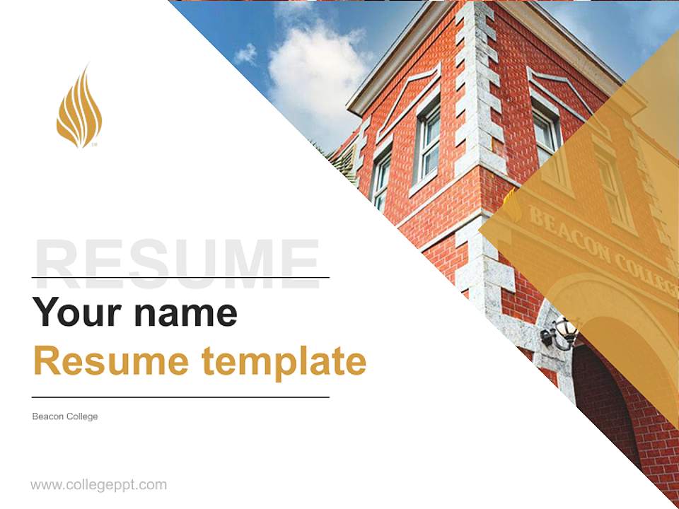 Beacon College Resume PPT Template4:3 ratio PPT effect preview image5