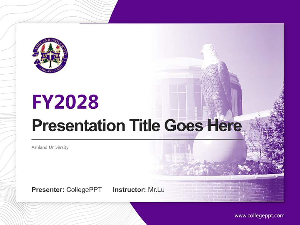 Ashland University Academic Presentation/Research Findings Report PPT Template4:3 ratio PPT effect preview image5