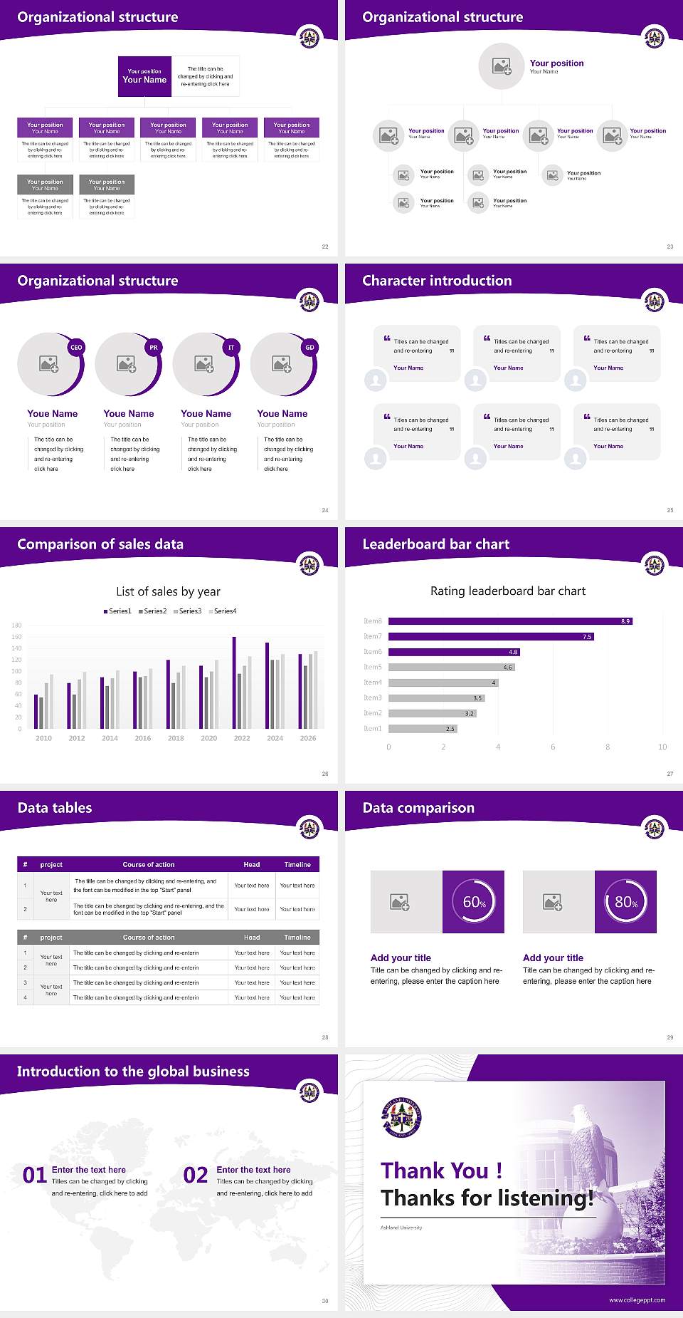 Ashland University Academic Presentation/Research Findings Report PPT Template4:3 ratio PPT effect preview image4