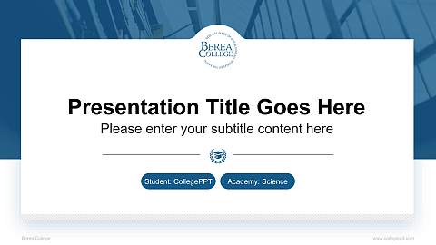 Berea College National Scholarship Defense PPT Template