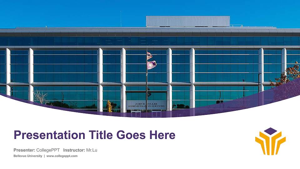 Bellevue University Course/Courseware Creation PPT Template16:9 ratio PPT effect preview image