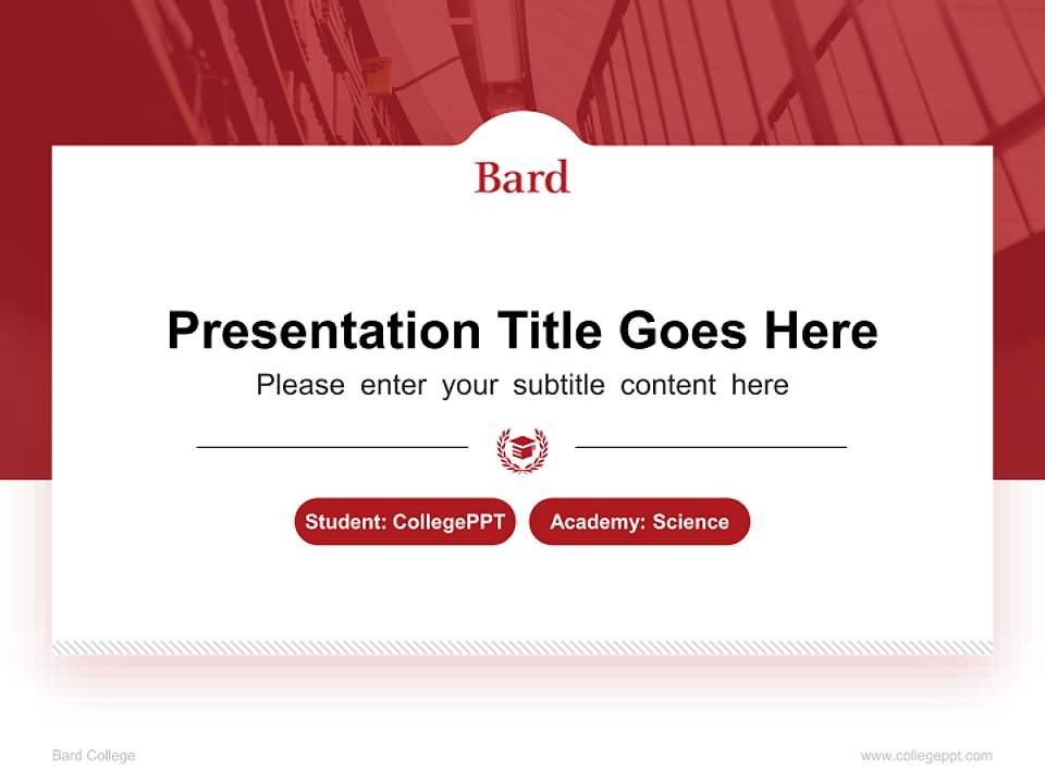 Bard College National Scholarship Defense PPT Template4:3 ratio PPT effect preview image4