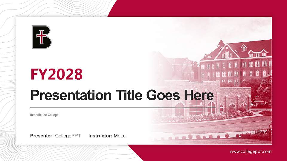 Benedictine College Academic Presentation/Research Findings Report PPT Template16:9 ratio PPT effect preview image