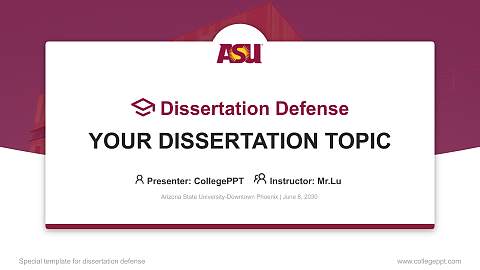 Arizona State University-Downtown Phoenix Graduation Thesis Defense PPT Template