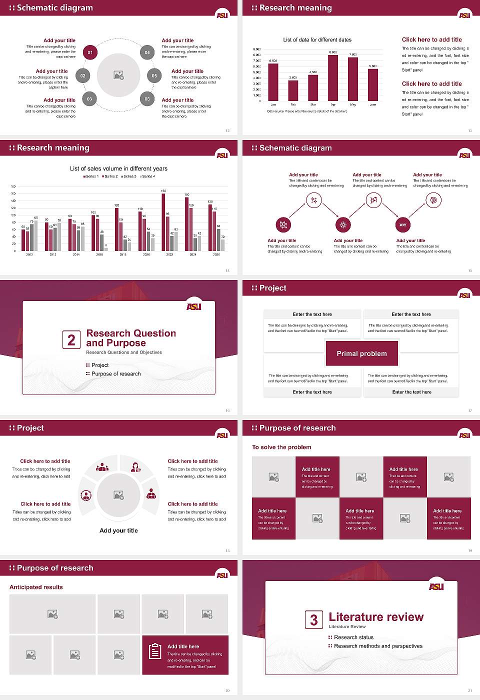 Arizona State University-Downtown Phoenix Graduation Thesis Defense PPT Template16:9 ratio PPT effect preview image3