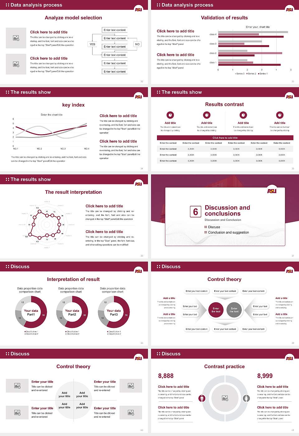 Arizona State University-Downtown Phoenix Graduation Thesis Defense PPT Template16:9 ratio PPT effect preview image5