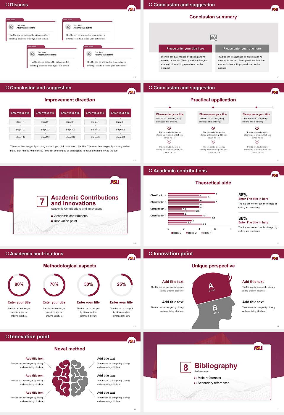 Arizona State University-Downtown Phoenix Graduation Thesis Defense PPT Template16:9 ratio PPT effect preview image6