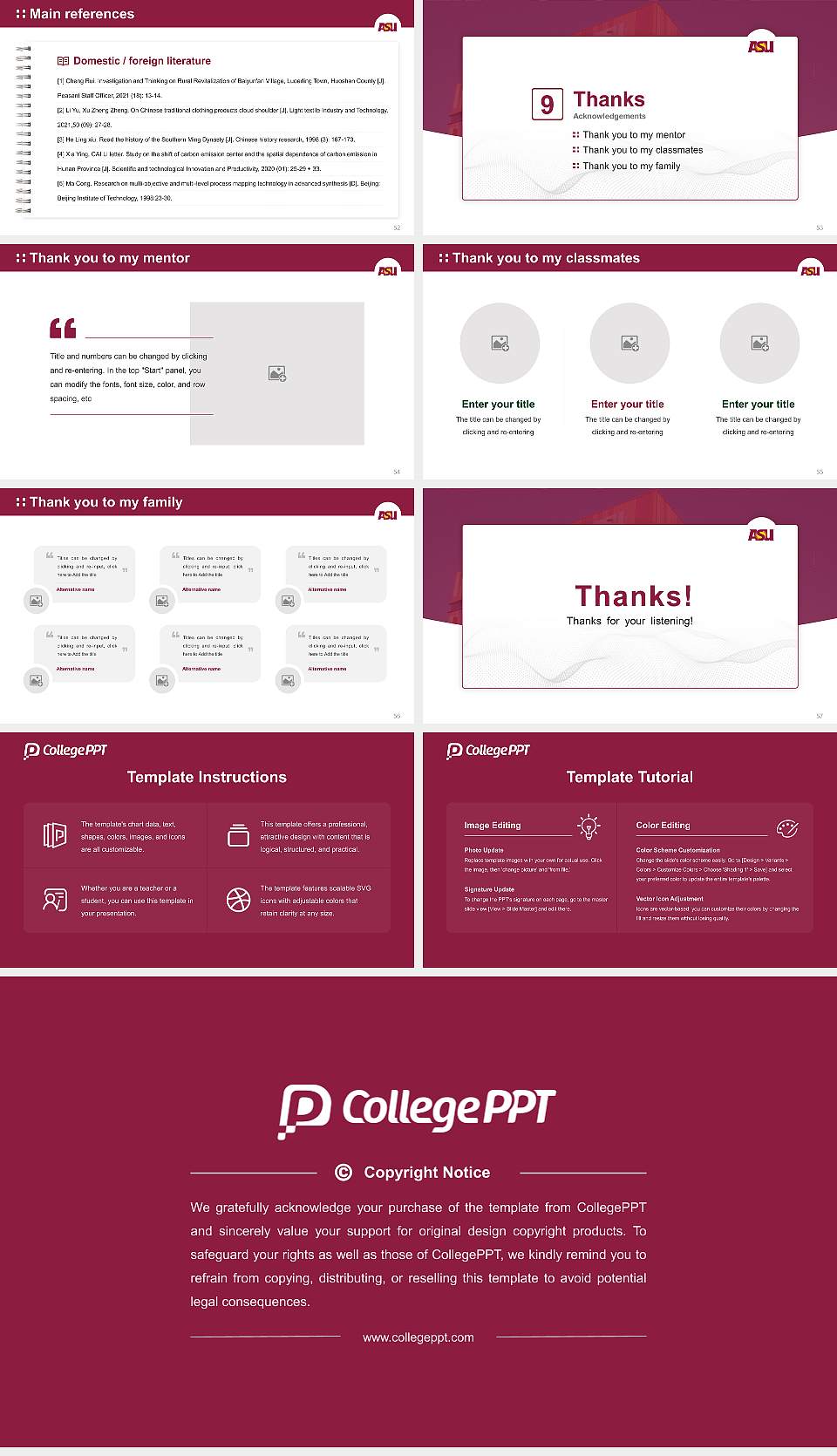 Arizona State University-Downtown Phoenix Graduation Thesis Defense PPT Template16:9 ratio PPT effect preview image7
