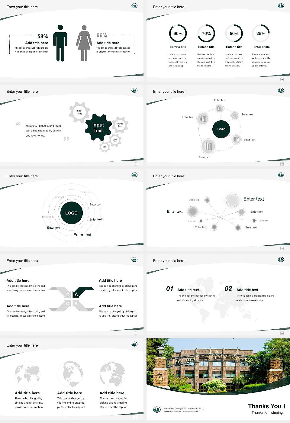 Bemidji State University Course/Courseware Creation PPT Template16:9 ratio PPT effect preview image4