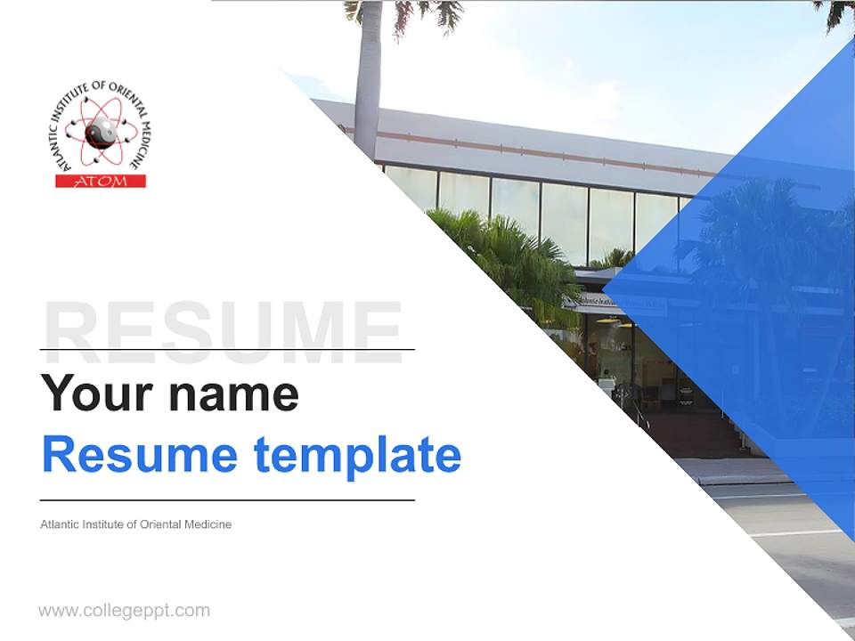 Atlantic Institute of Oriental Medicine Resume PPT Template4:3 ratio PPT effect preview image5
